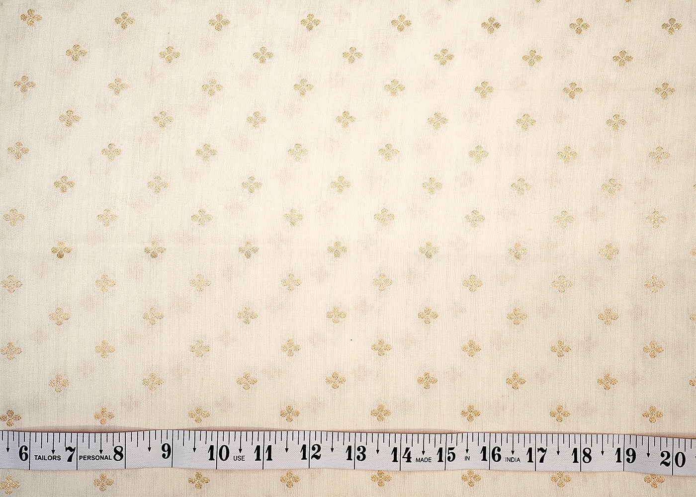 Pure Dyebale Chinia Silk with Allover Buti of Golden Thread 12446
