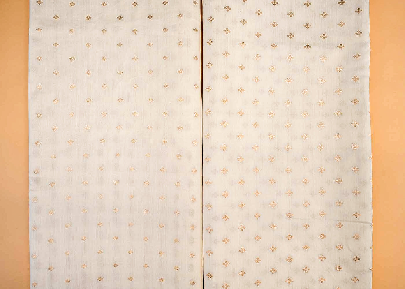 Pure Dyebale Chinia Silk with Allover Buti of Golden Thread 12446