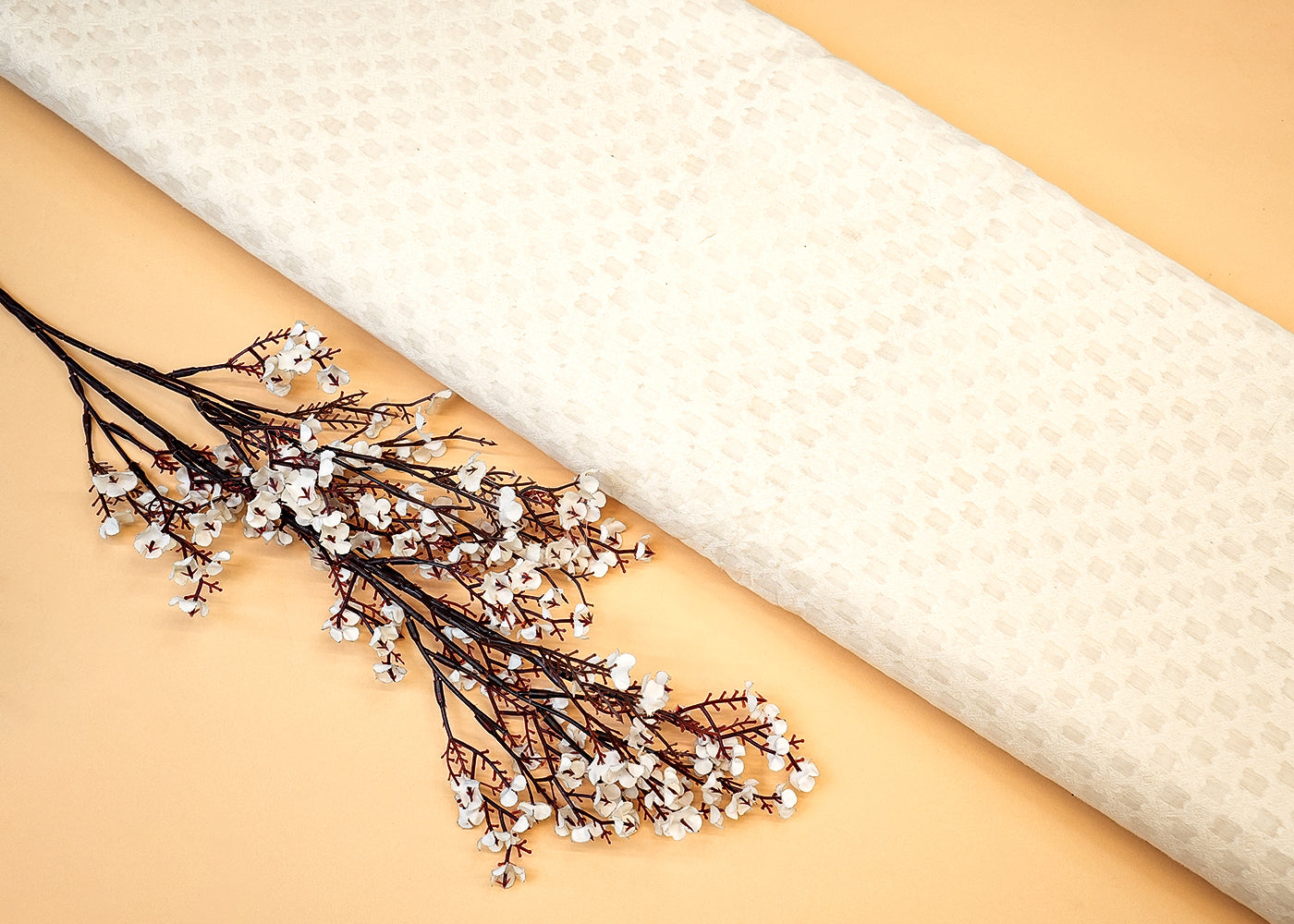 Dyeable Chanderi Fabric with Allover Self Work 12461