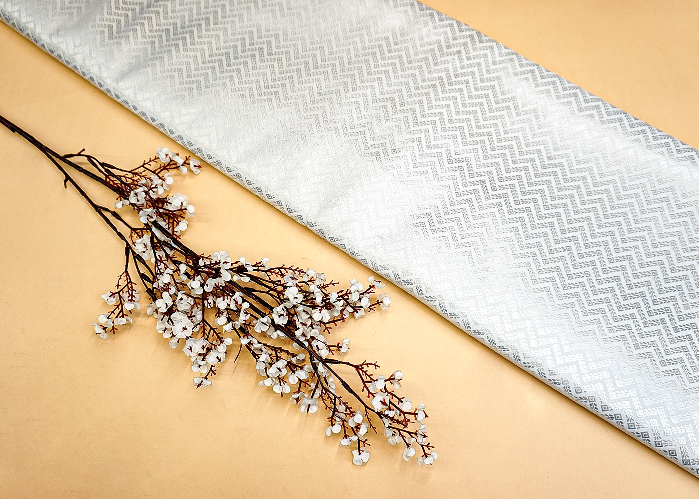 Banarasi Brocade with Allover Silver Thread Handloom Work 12465