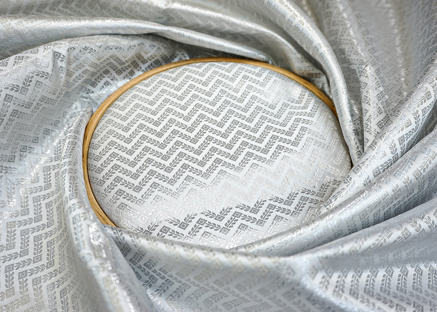 Banarasi Brocade with Allover Silver Thread Handloom Work 12465