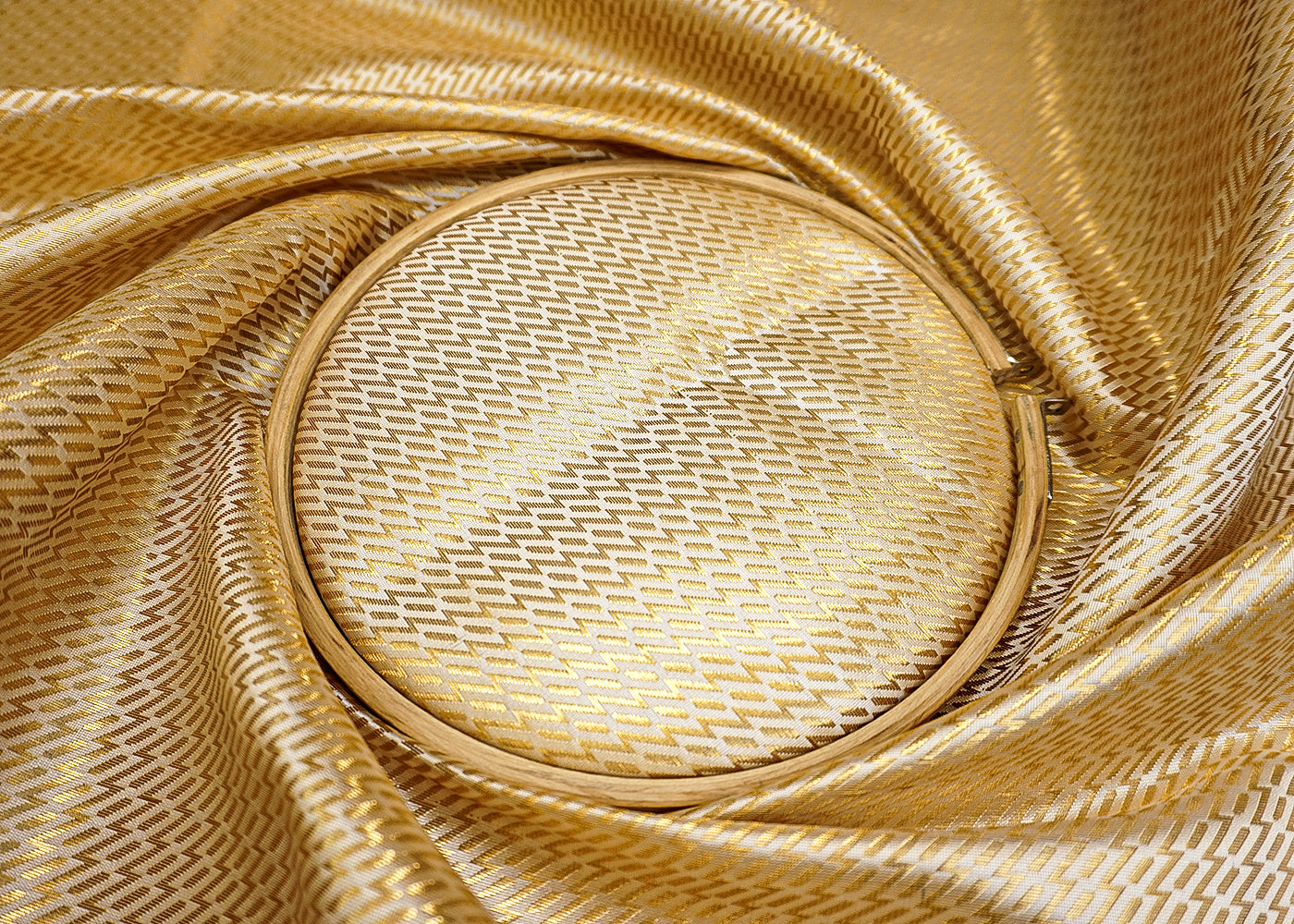 Banarasi Brocade with Allover Golden Thread Handloom Work 12466
