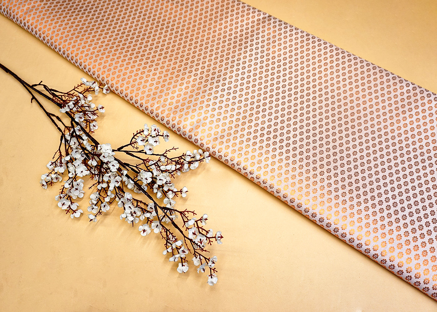 Banarasi Brocade with Allover Copper Thread Handloom Work 12467