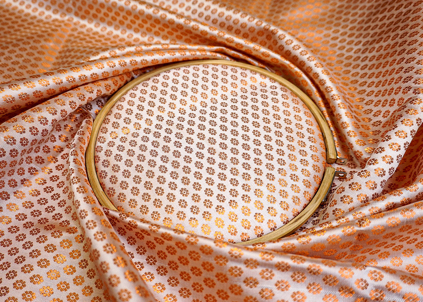 Banarasi Brocade with Allover Copper Thread Handloom Work 12467
