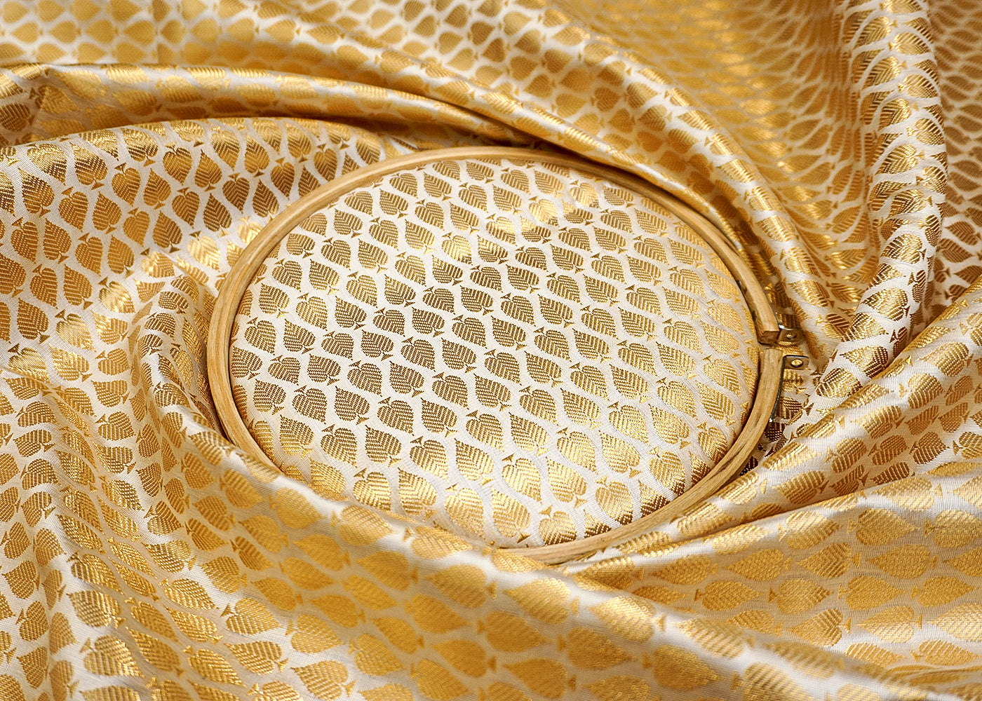 Banarasi Brocade with Allover Golden Thread Handloom Work 12471