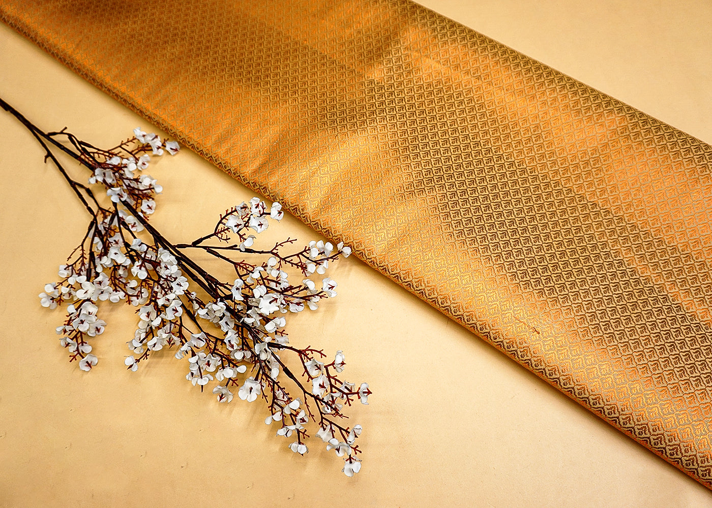 Banarasi Brocade with Allover Copper Thread Handloom Work 12472