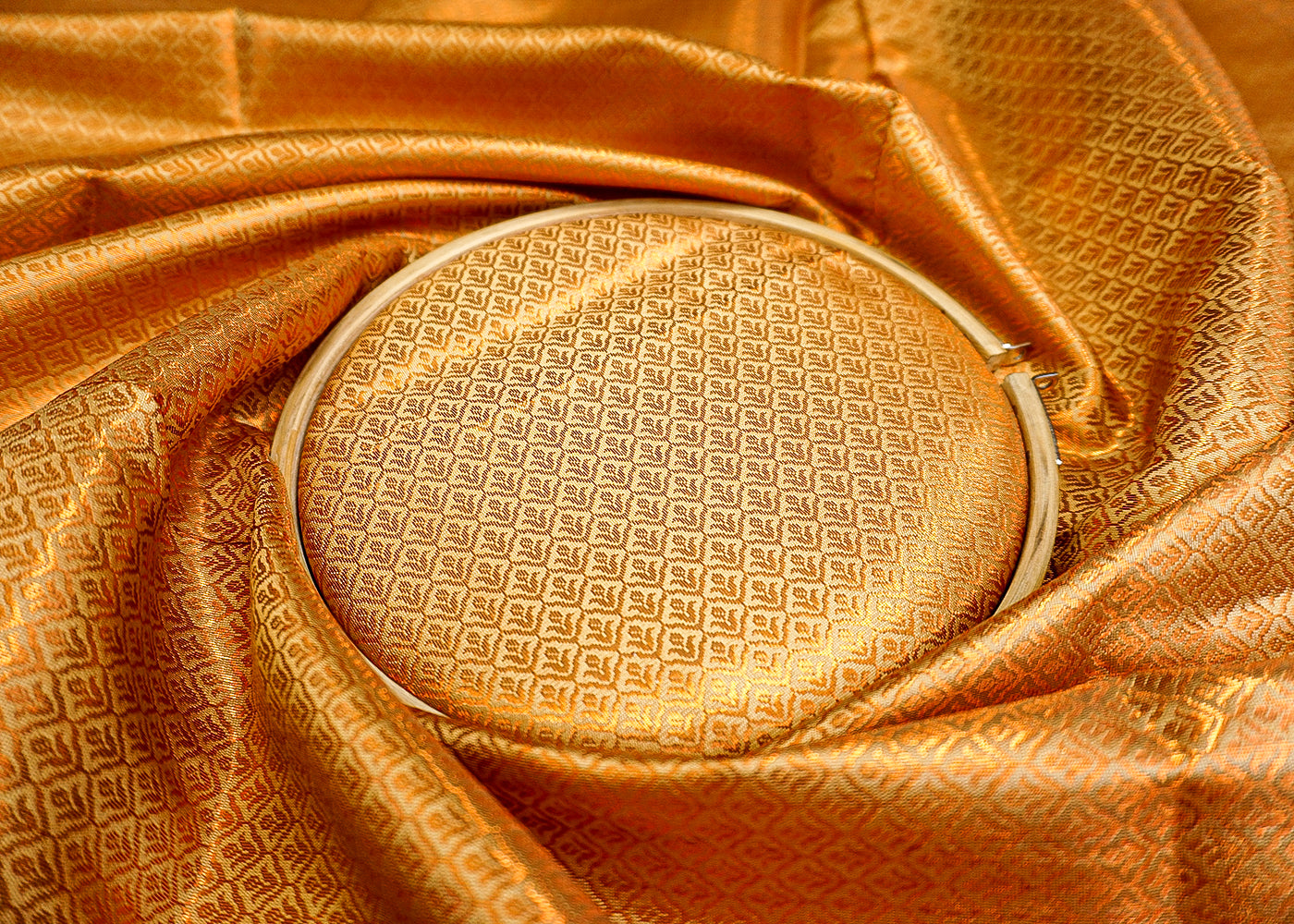 Banarasi Brocade with Allover Copper Thread Handloom Work 12472