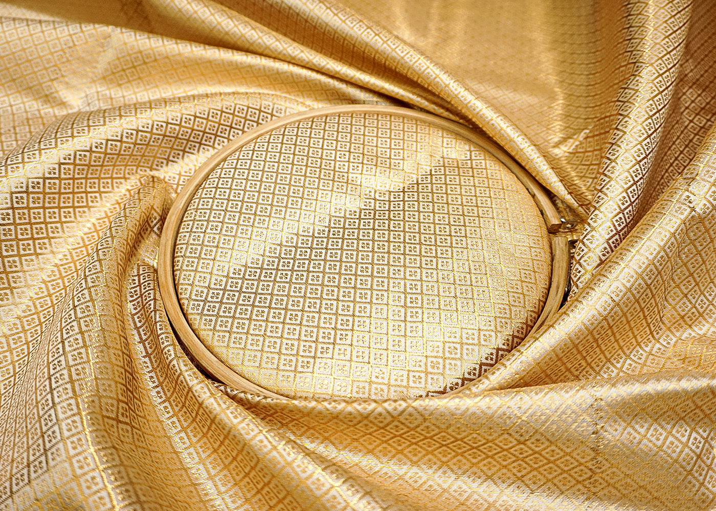 Banarasi Brocade with Allover Golden Thread Handloom Work 12473