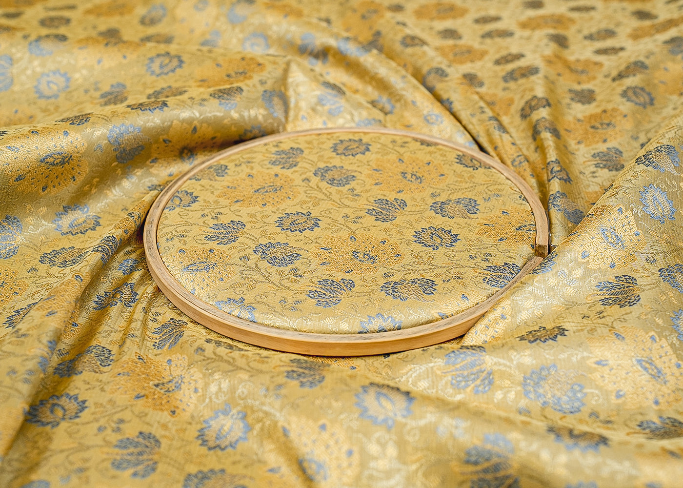 Sand Beautiful Banarasi brocade with Allover Colorful Thread Handloom 12676