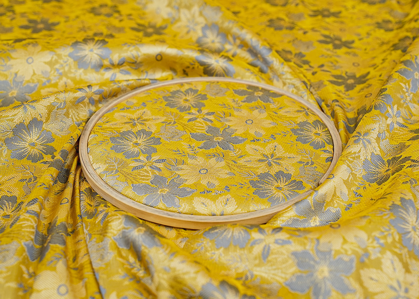 Mehendi Beautiful Banarasi brocade with Allover Colorful Thread Handloom 12678