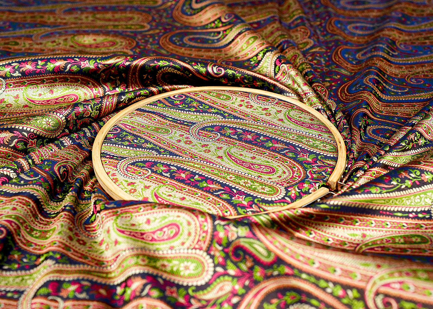 Dark Blue Banarasi Brocade with Allover Colorful Thread Handloom 12684