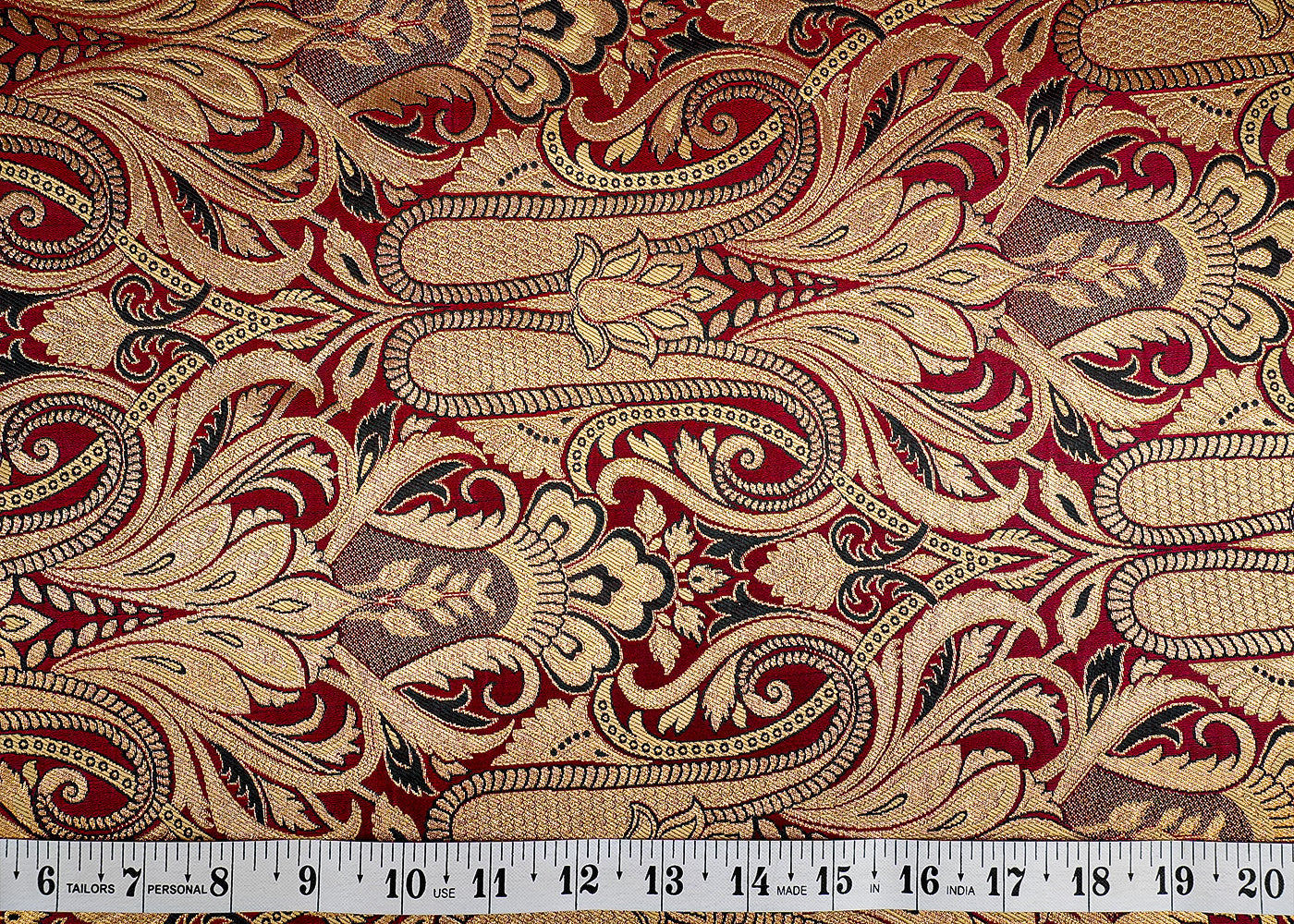 Maroon Banarasi Brocade with Allover Golden Thread Handloom 12695