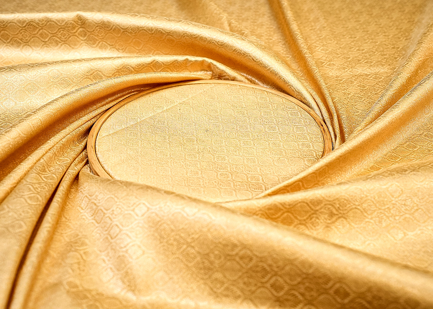Beige Banarasi Brocade with Allover Golden Thread Handloom 12704