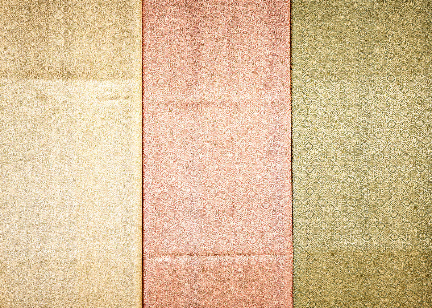Beige Banarasi Brocade with Allover Golden Thread Handloom 12704