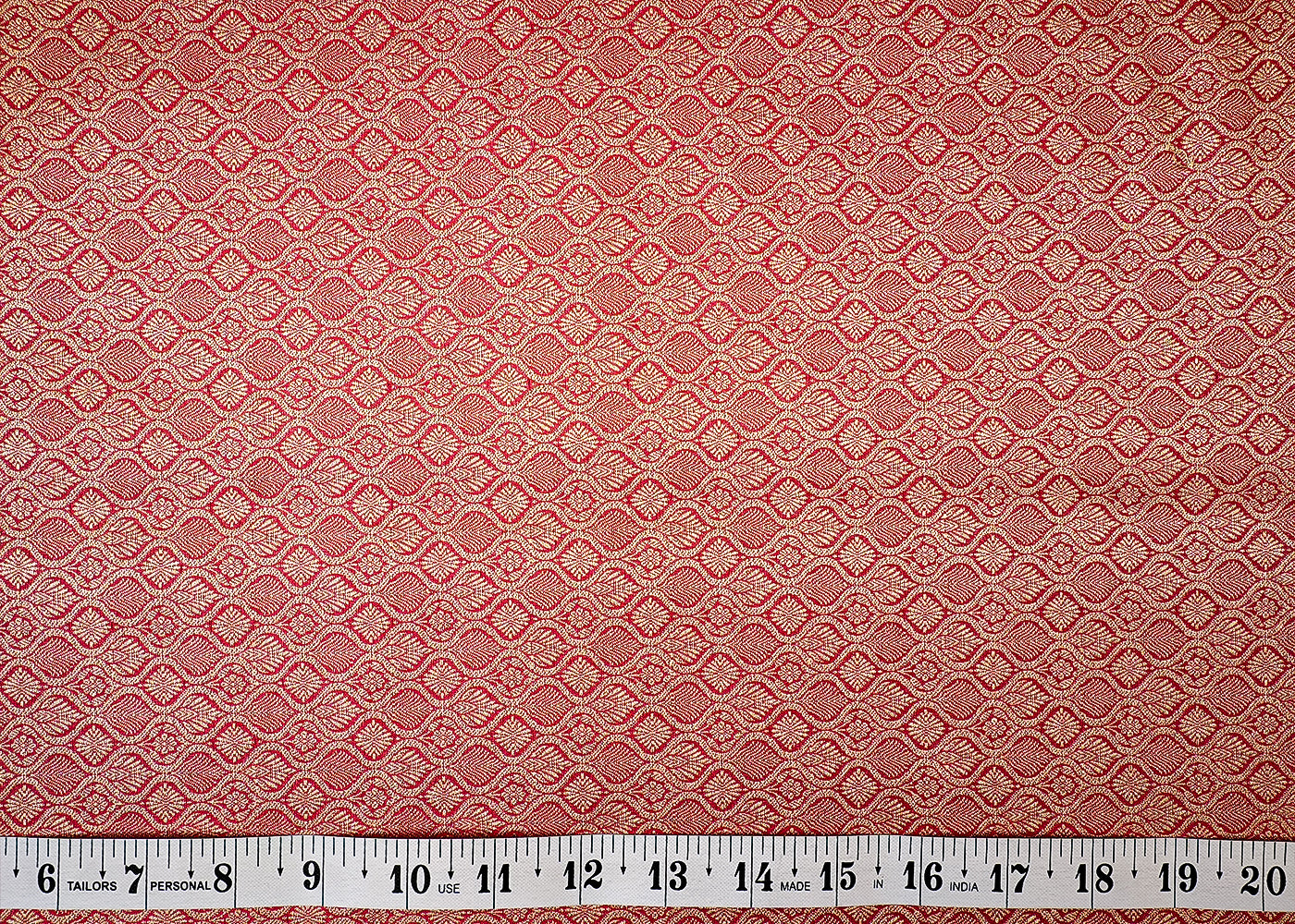 Red Banarasi Brocade with Allover Golden Thread Handloom 12706