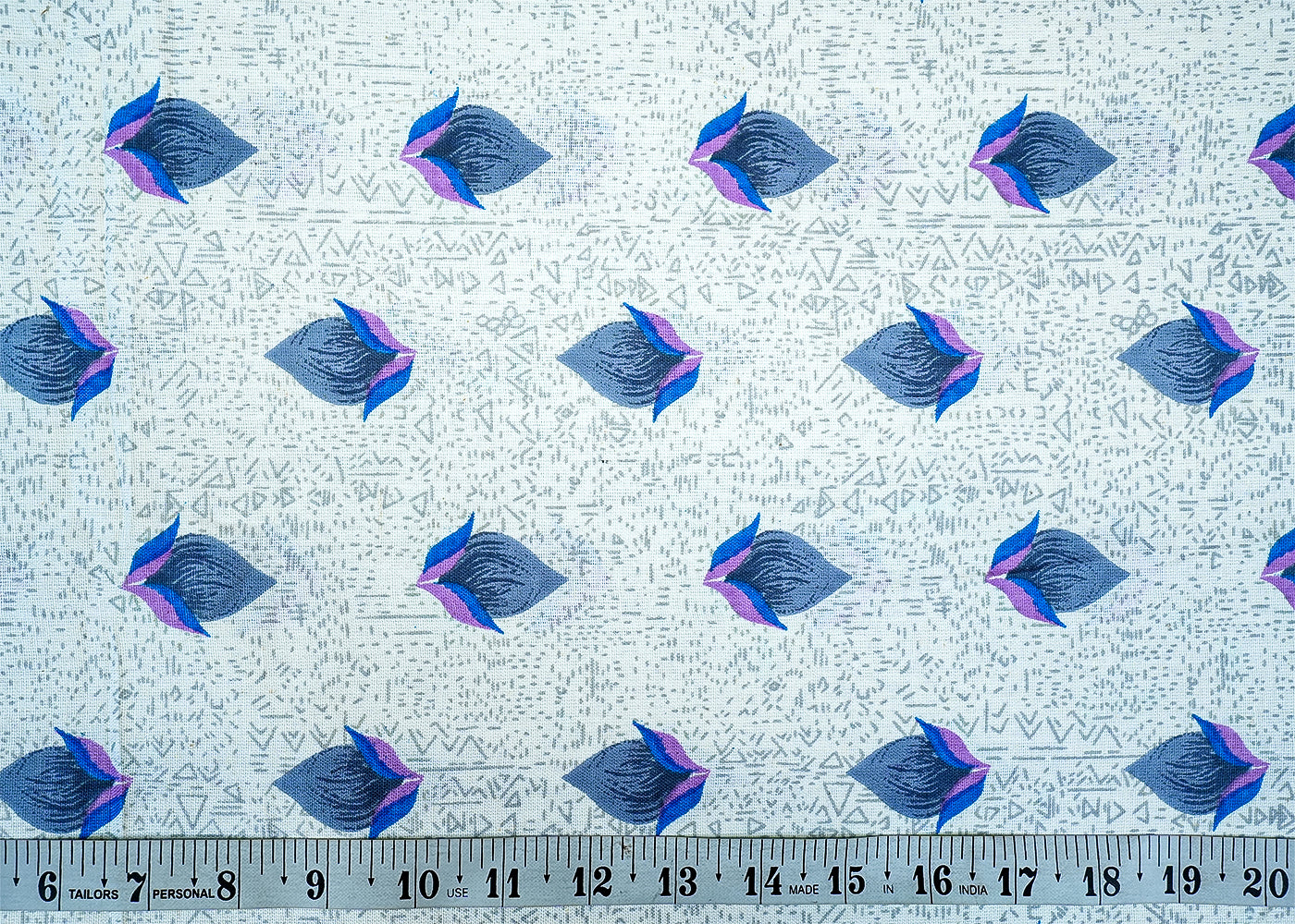 Grey Cotton Flex Fabric with Allover Base Print and Small Flowers 12730