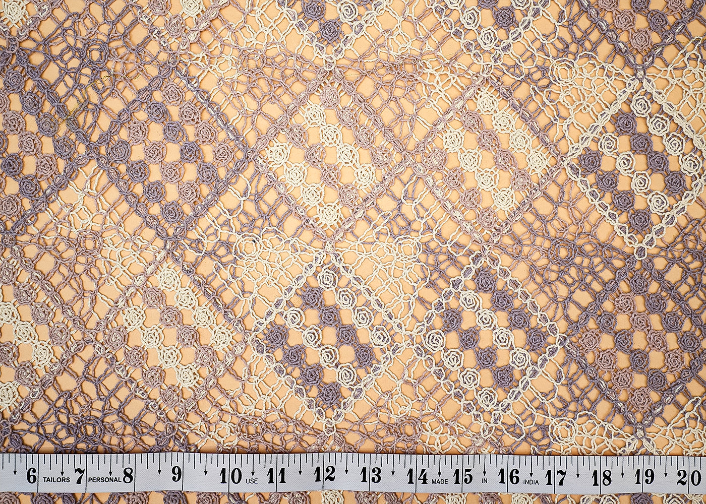 Onion Crochet fabric with abstract pattern of multicolor thread 12751