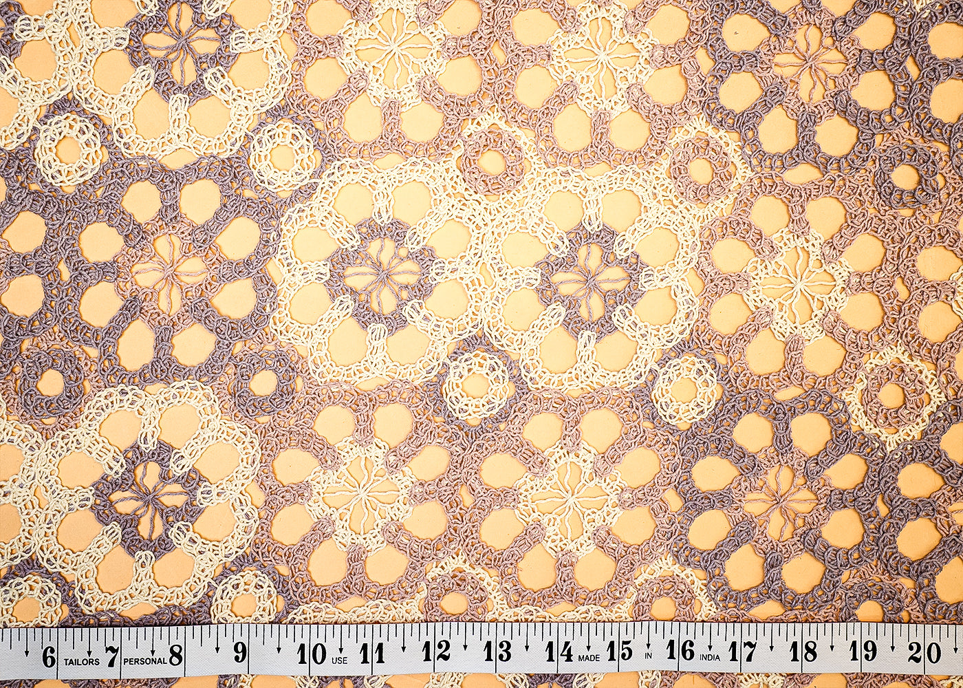 Onion Crochet Fabric with Floral Pattern of Multicolor Thread 12755