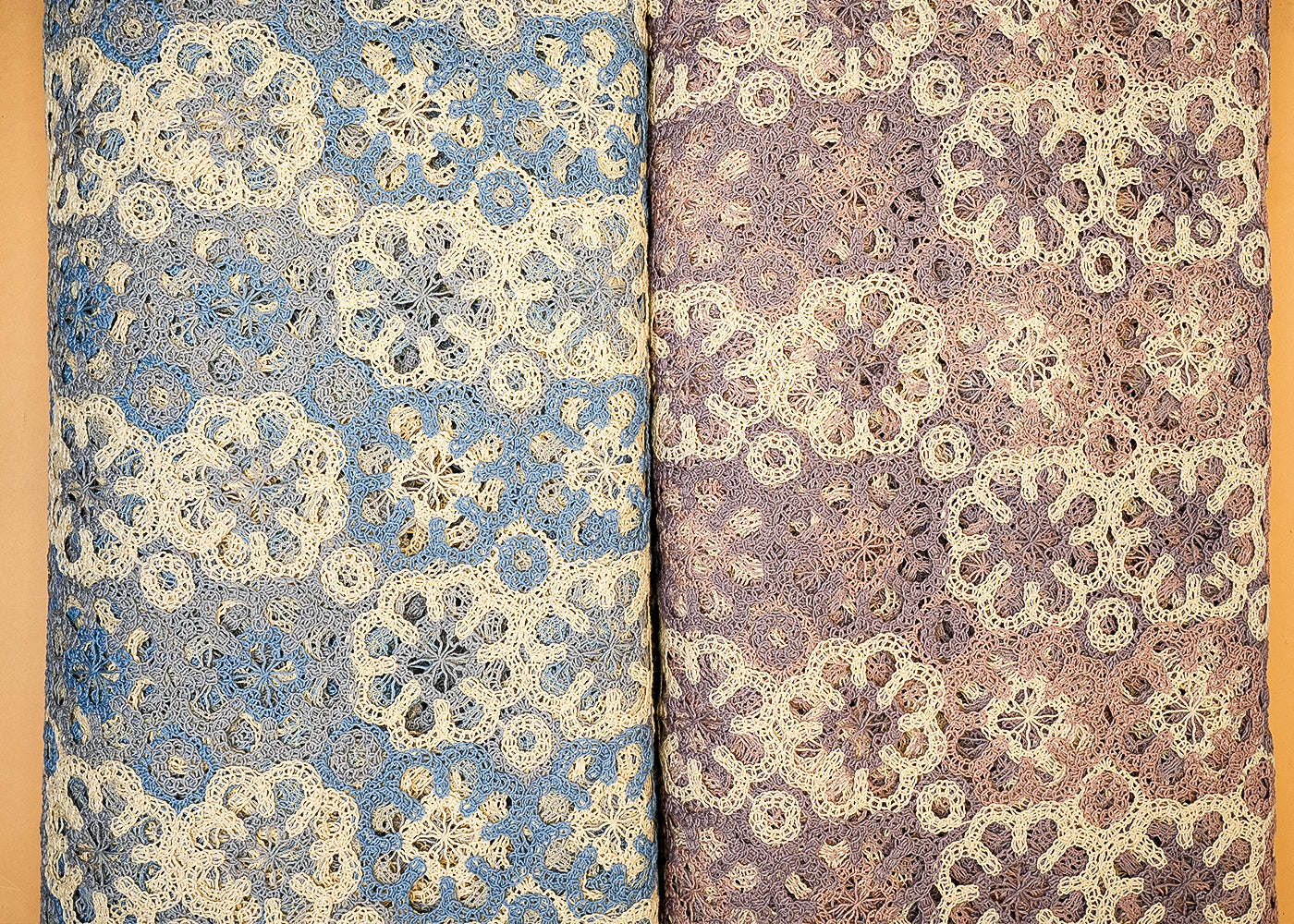 Onion Crochet Fabric with Floral Pattern of Multicolor Thread 12755