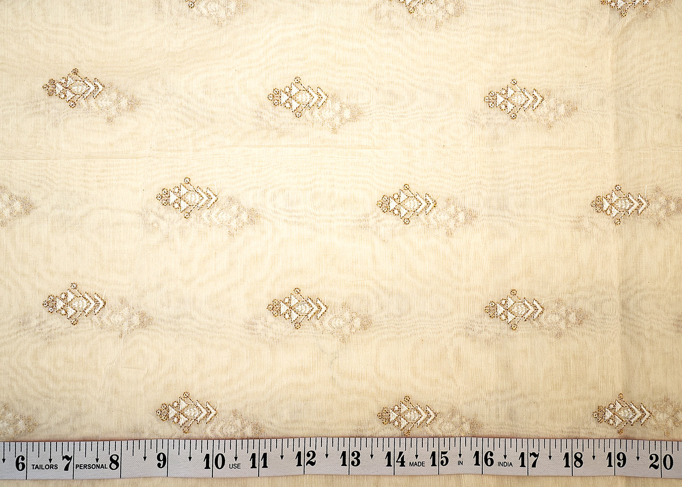 Dyeable Pure Chanderi with Allover Buti of Thread and Sequins 12764
