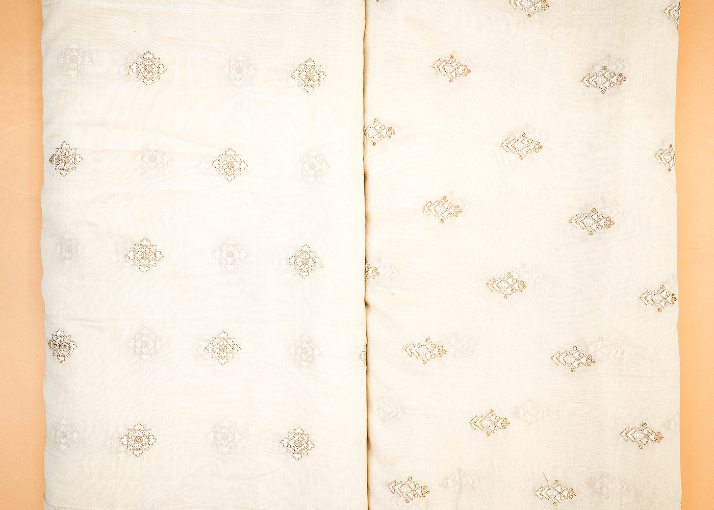 Dyeable Pure Chanderi with Allover Buti of Thread and Sequins 12764