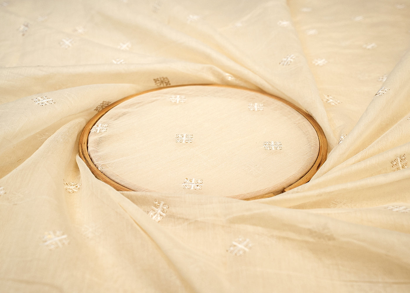 Dyeable Pure Chanderi with Allover Buti of Thread and Sequins 12766