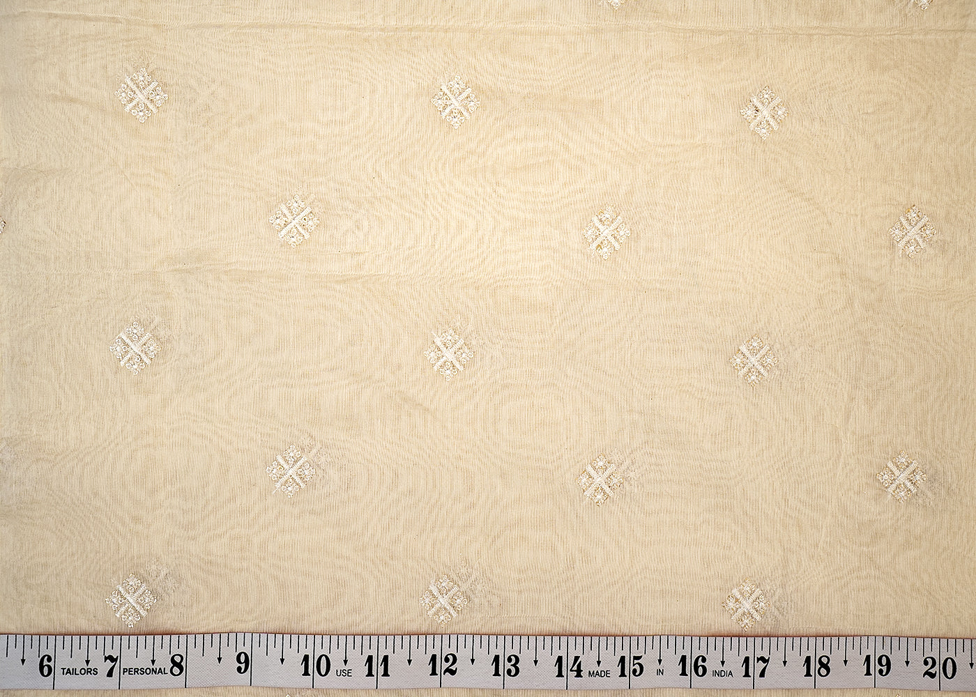 Dyeable Pure Chanderi with Allover Buti of Thread and Sequins 12766