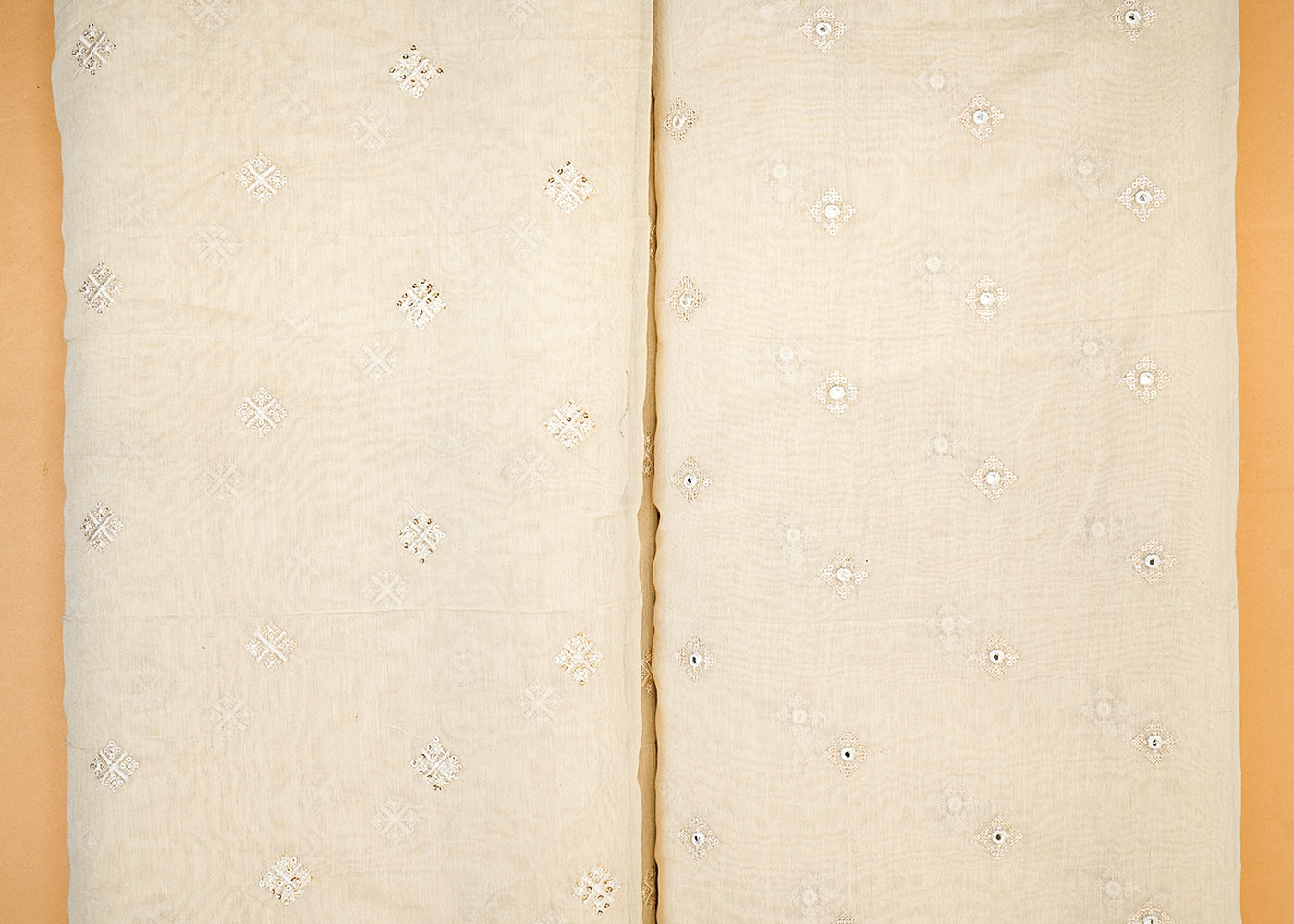 Dyeable Pure Chanderi with Allover Buti of Thread and Sequins 12766