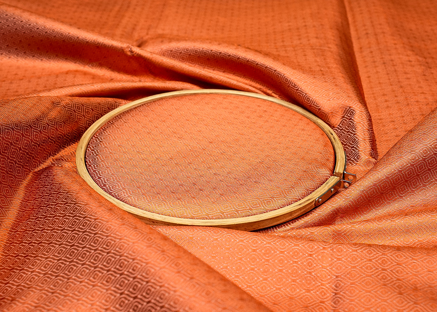 Copper Banarasi Brocade with Allover Copper Thread Handloom 12796