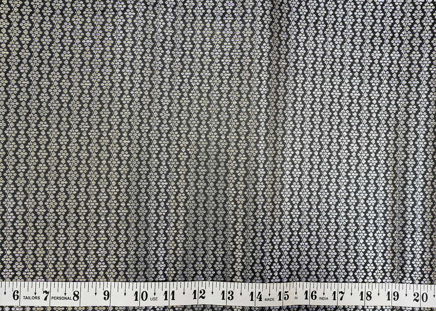 Black Banarasi Brocade with Allover Silver Thread Handloom 12799