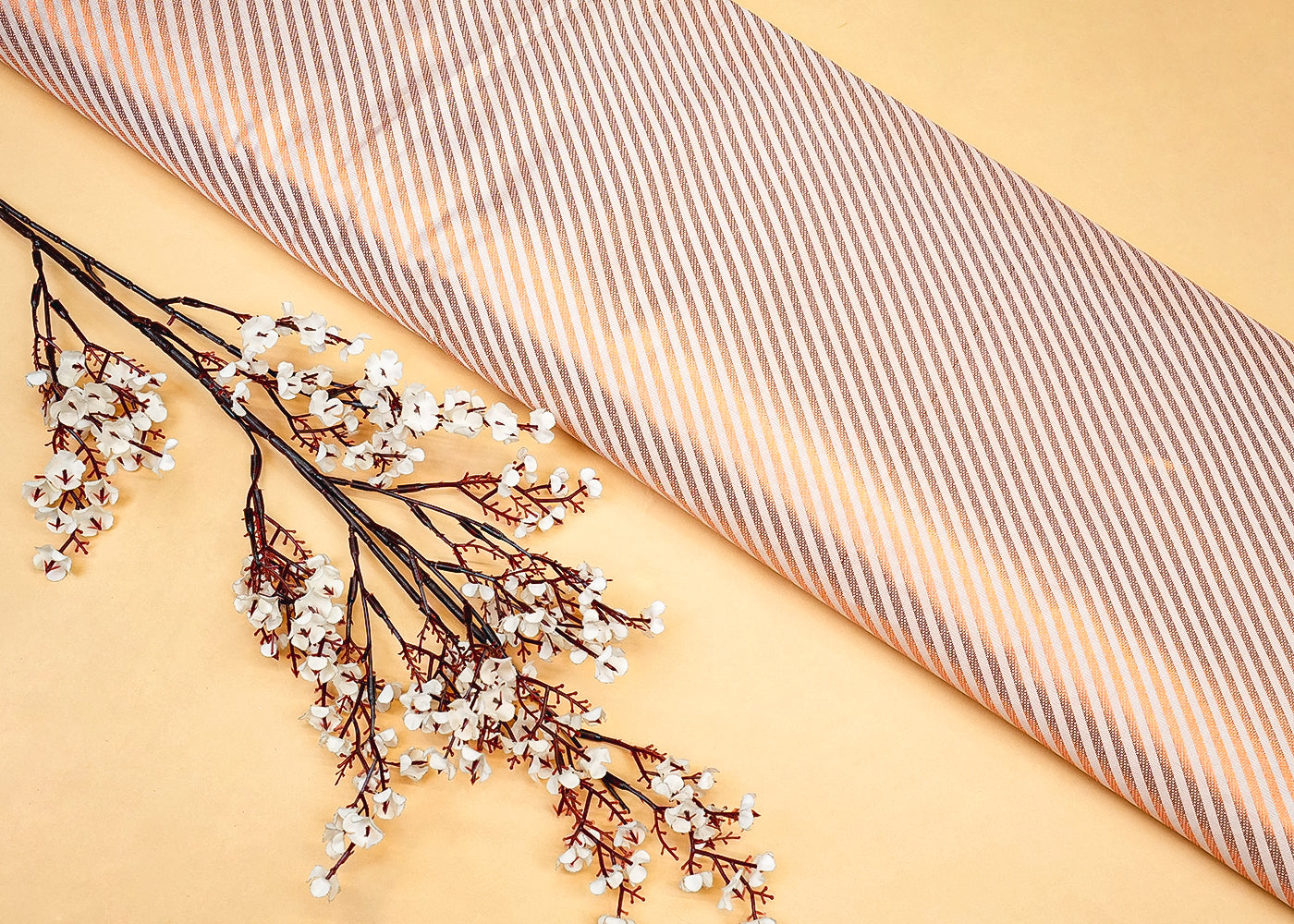 Copper Banarasi Brocade with Allover Copper Thread Handloom 12801