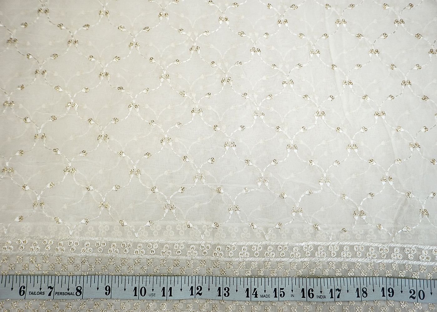 Georgette Fabric with Allover Thread and Sequins Work
