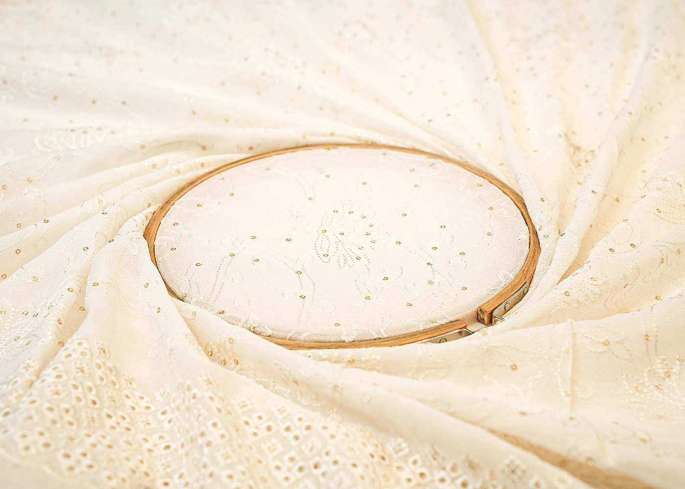 Georgette Fabric with Allover Thread & Sequin Work and Cutwork Detailing