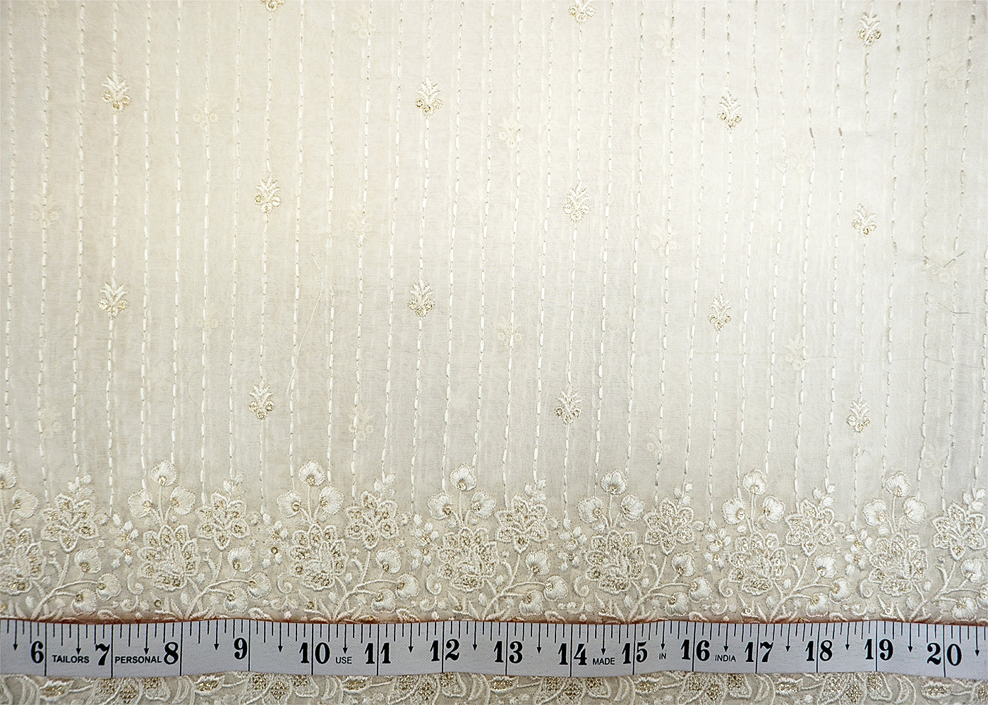 Georgette Fabric with Allover Thread and Sequins Work