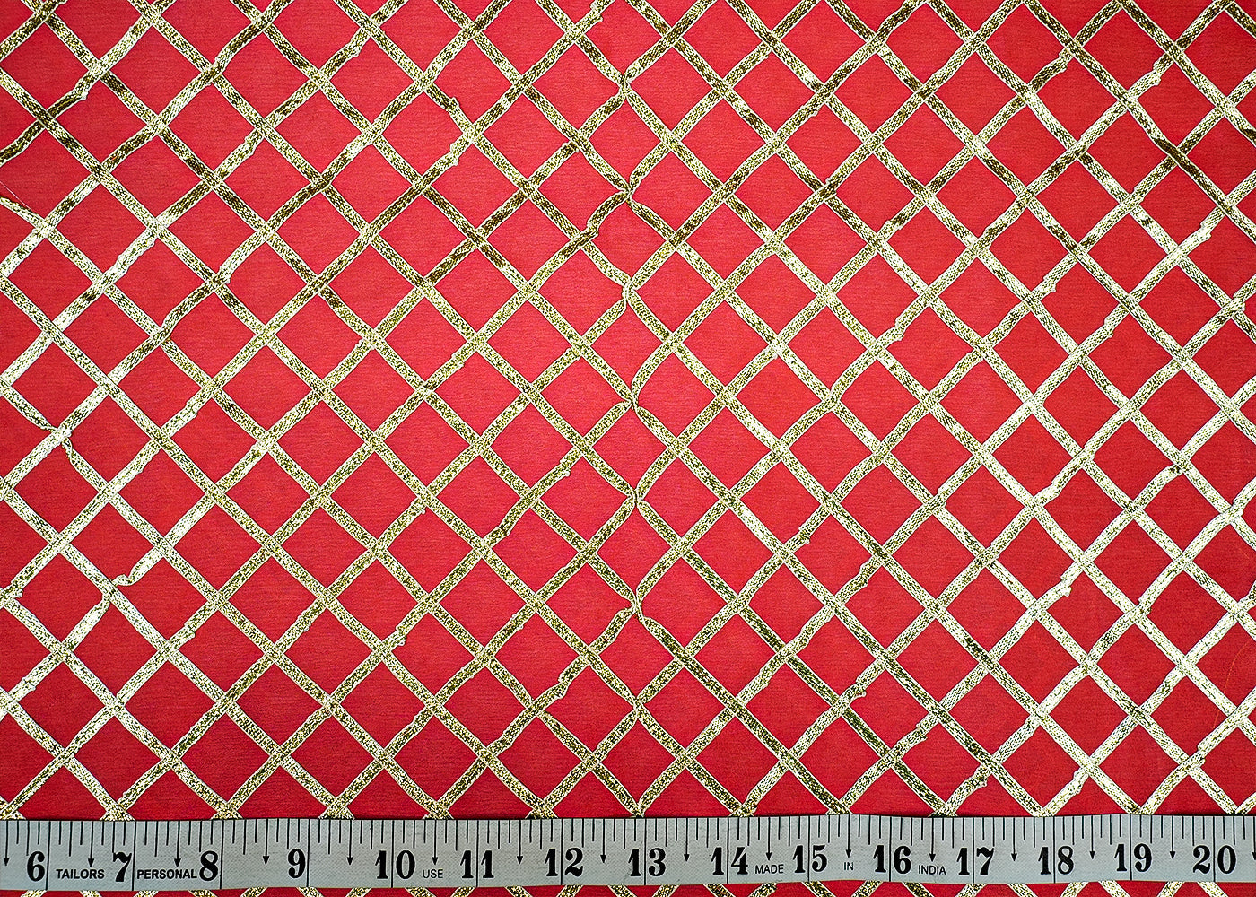 Peach Pink Chinon Chiffon with Gota Pati Work 13115