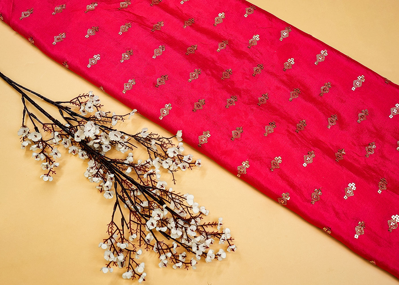 Gajri Chinon Chiffon with Allover Buti of Thread and Sequins 13170