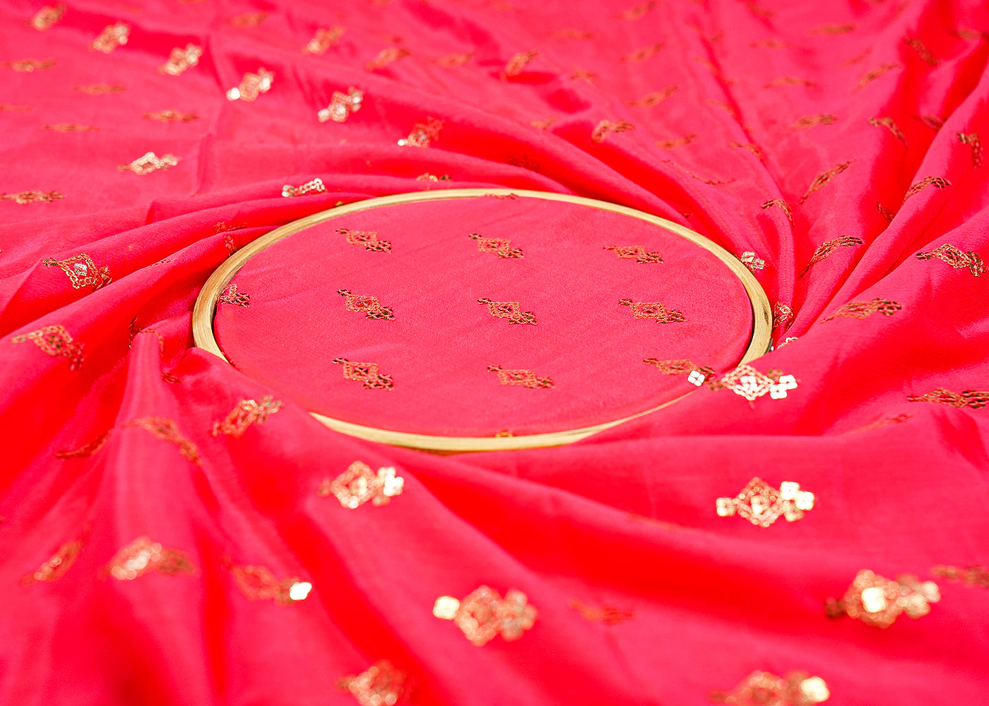 Gajri Chinon Chiffon with Allover Buti of Thread and Sequins 13170