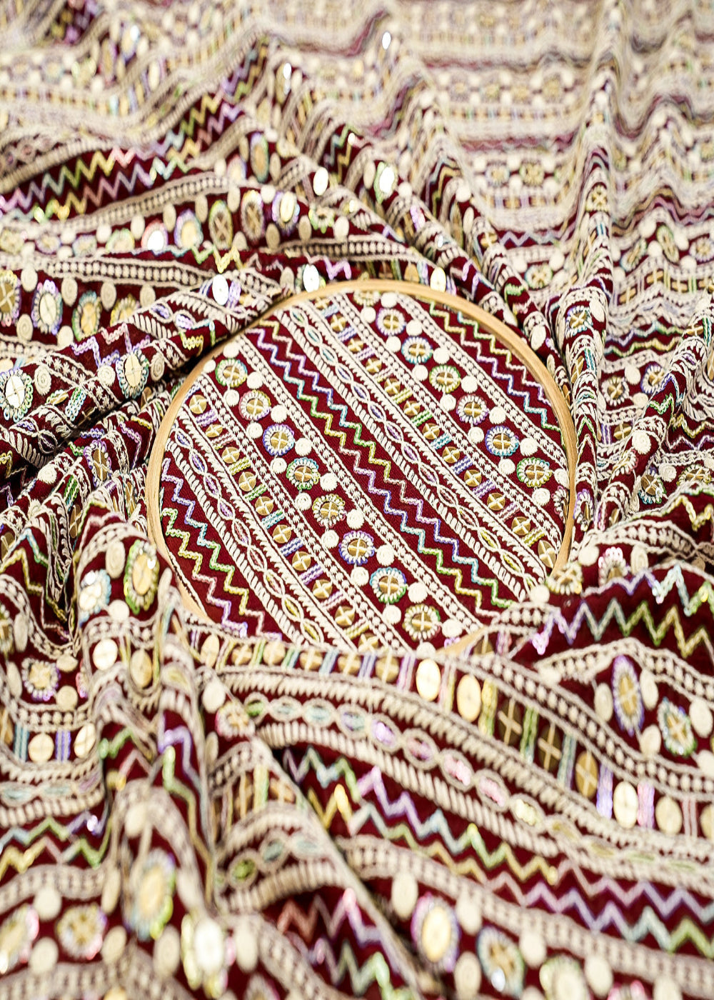 Maroon-Georgette-Fabric-with-Allover-Thread-and-Sequins-Work-13177-close-view