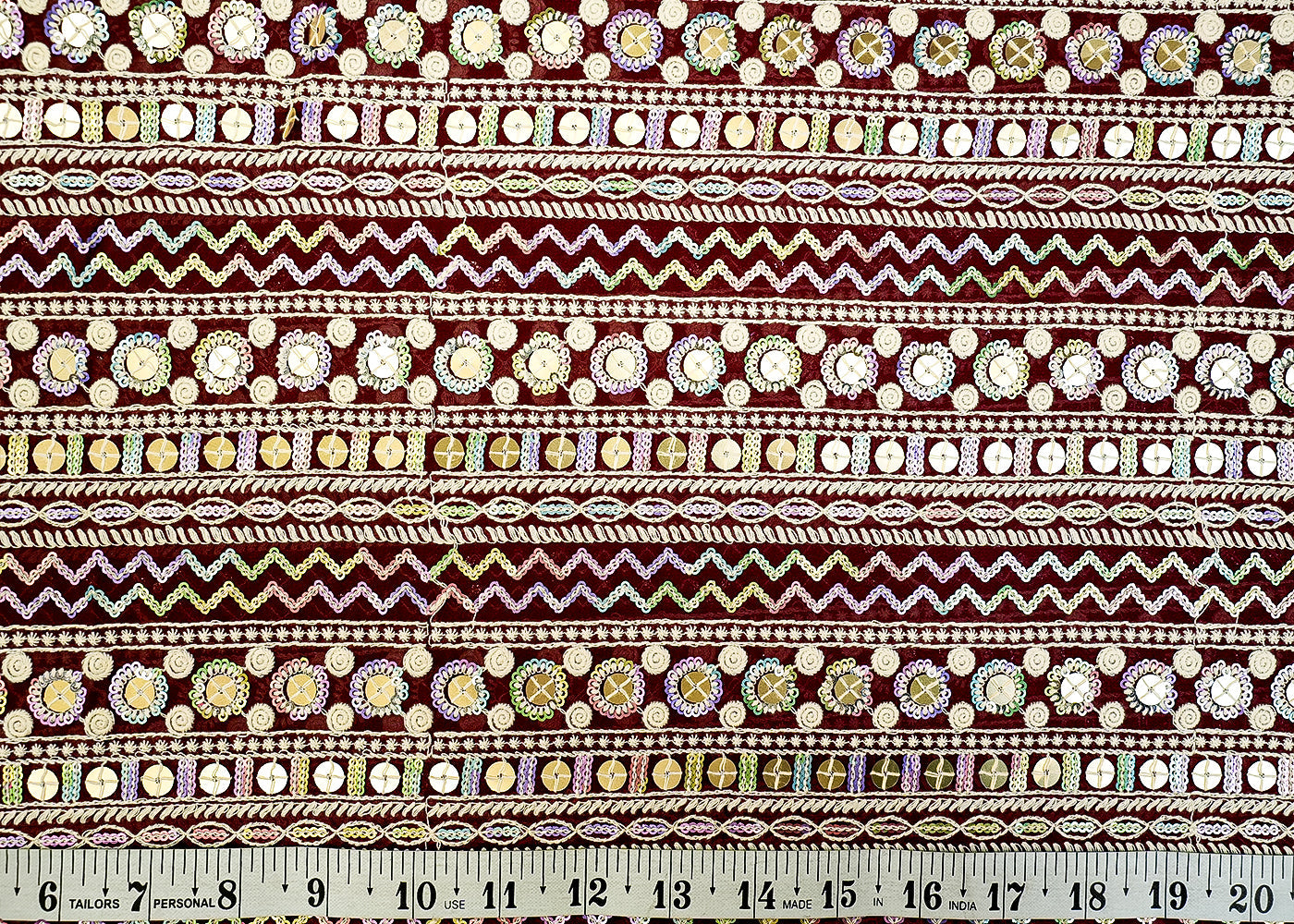 Maroon Georgette Fabric with Allover Thread and Sequins Work 13177