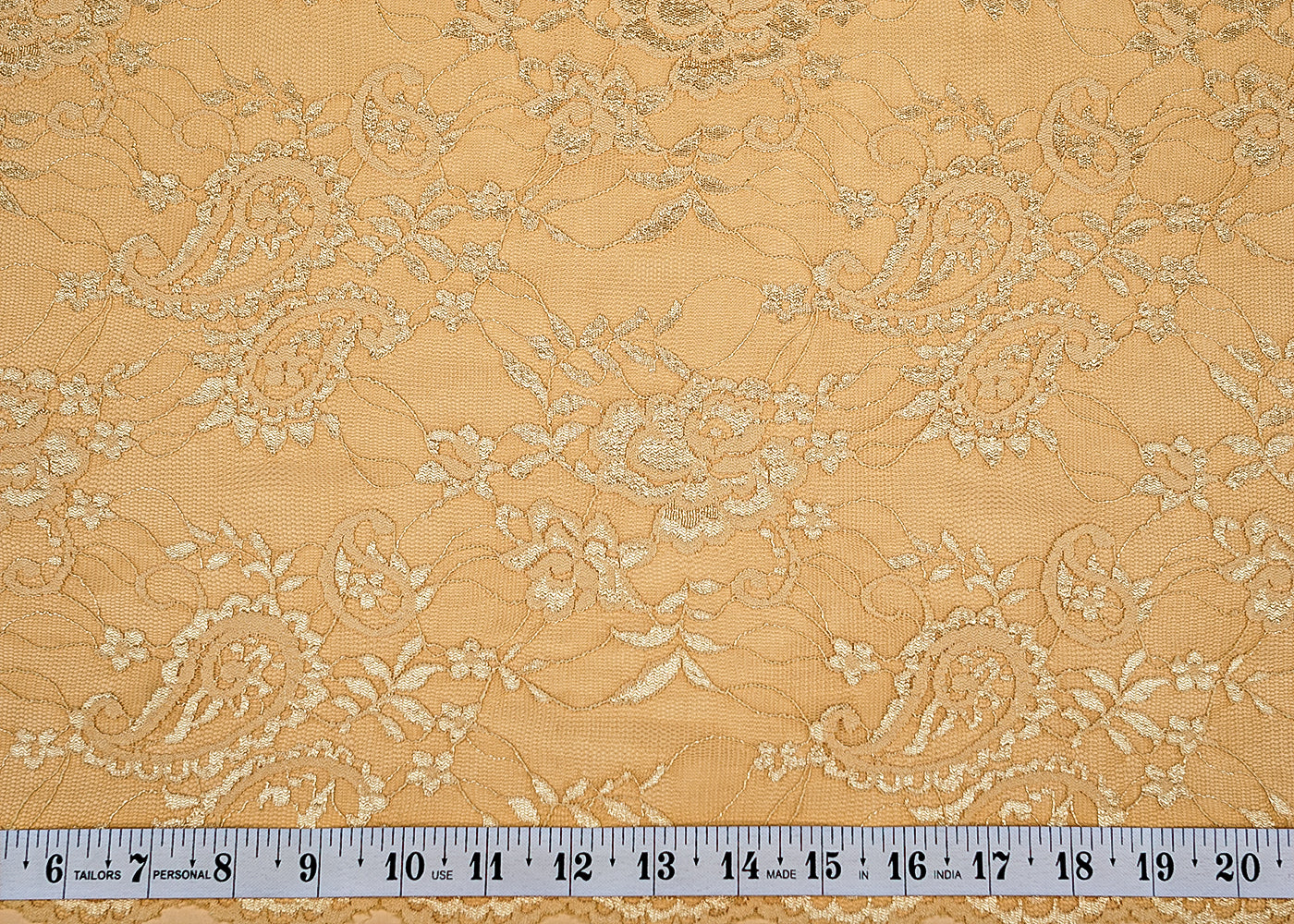 Sand Sandlin Lace Fabric with Allover Traditional Pattern 13198