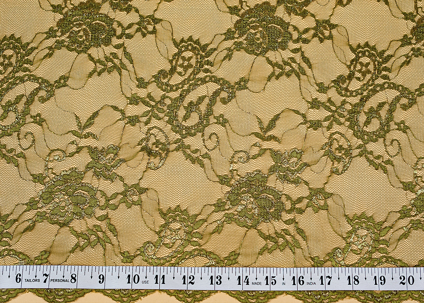 Sand Sandlin Lace Fabric with Allover Traditional Pattern 13199