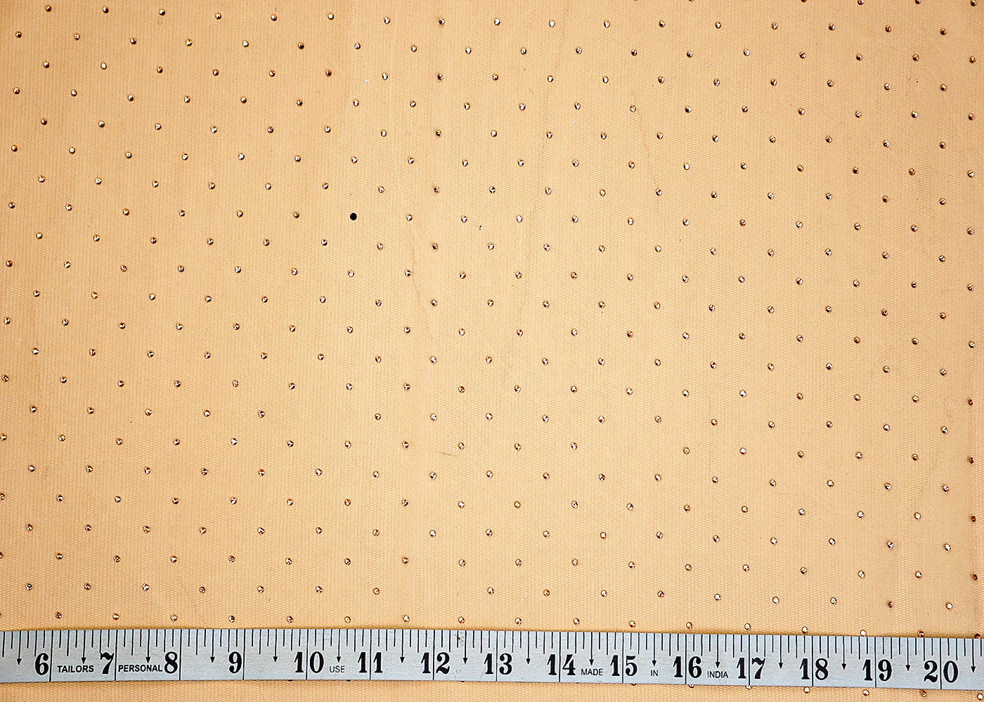 Peach Net Fabric with Allover Swarovski Work 13245