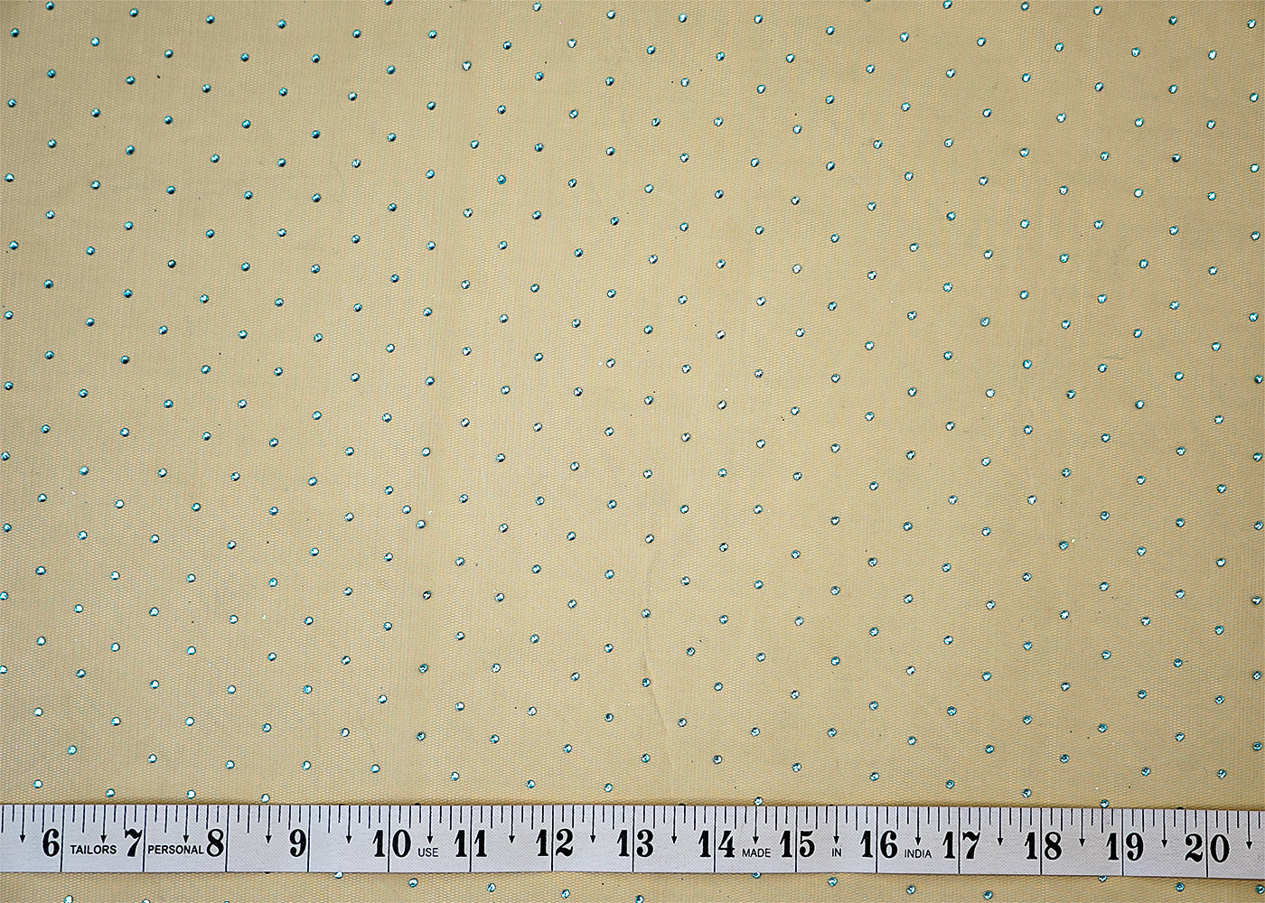 Sky Blue Net Fabric with Allover Swarovski Work 13264