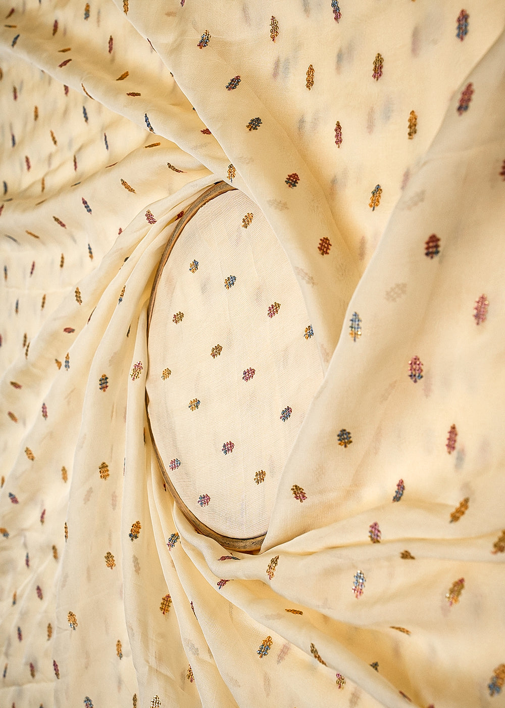 Off-White-Organza-Fabric-with-Allover-Buti-of-Thread-and-Sequins-13637-close-view