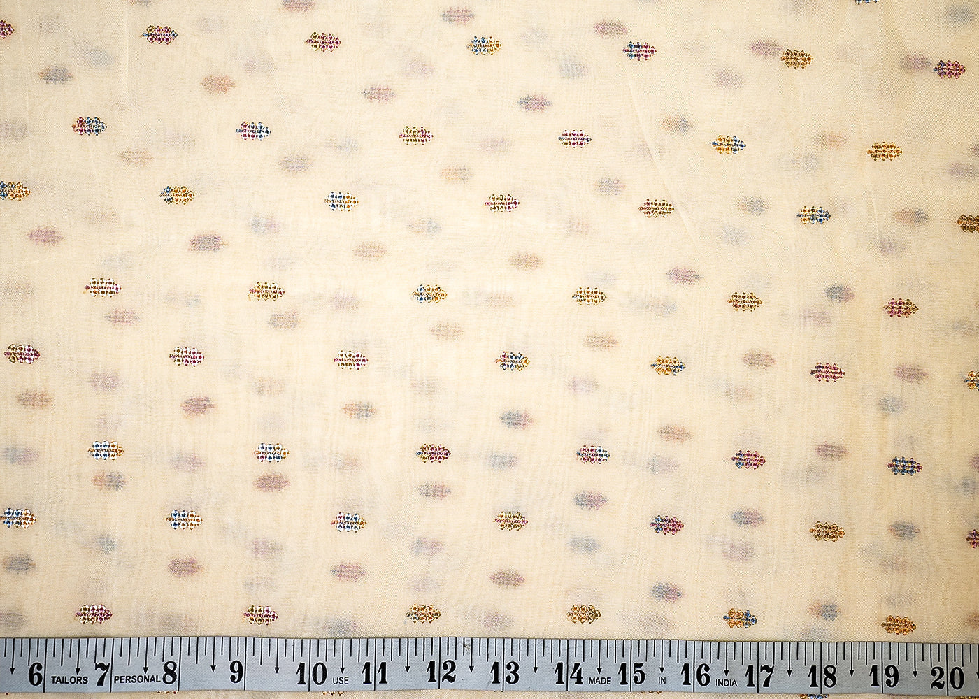 Off-White-Organza-Fabric-with-Allover-Buti-of-Thread-and-Sequins-13637-measurement-view