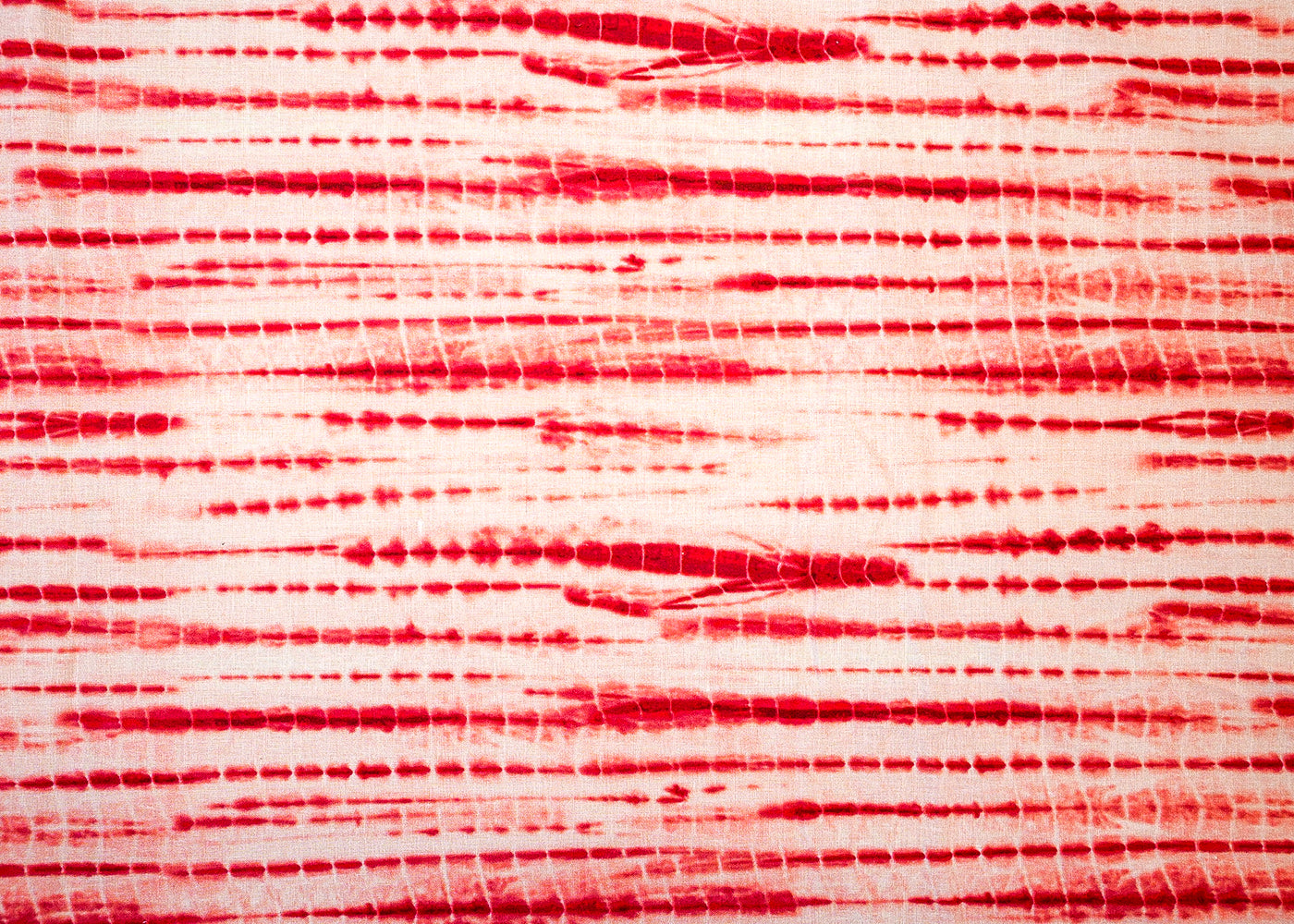 Red Printed Cotton Fabric with Tie and Dye Pattern 13751