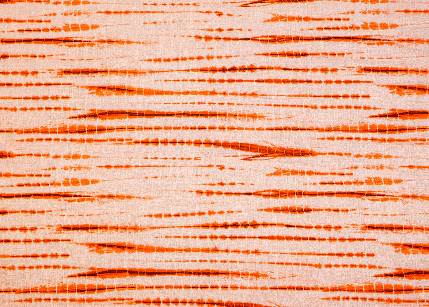 Dark Orange Printed Cotton Fabric with Tie and Dye Pattern 13755