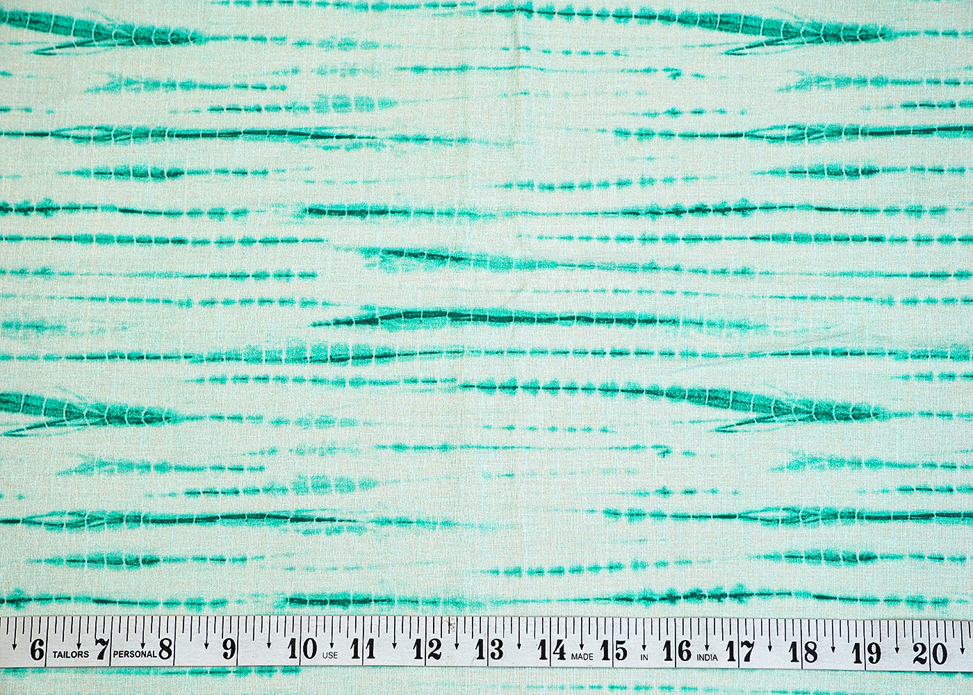 Firozi Printed Cotton Fabric with Tie and Dye Pattern 13756