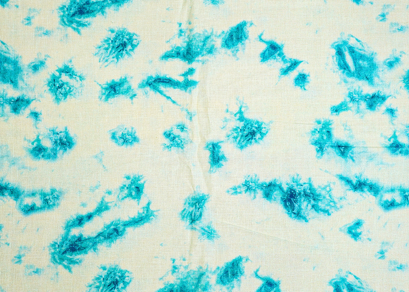 Firozi Printed Cotton Fabric with Tie and Dye Pattern 13758