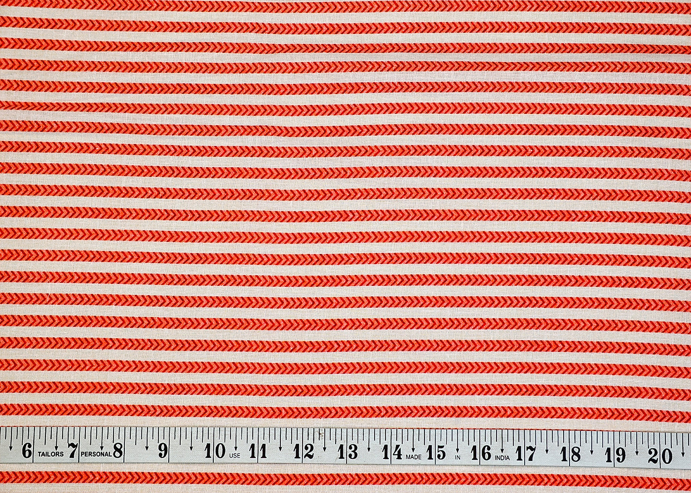 Hot Pink Cotton Fabric with Alternate Stripes Print 13772